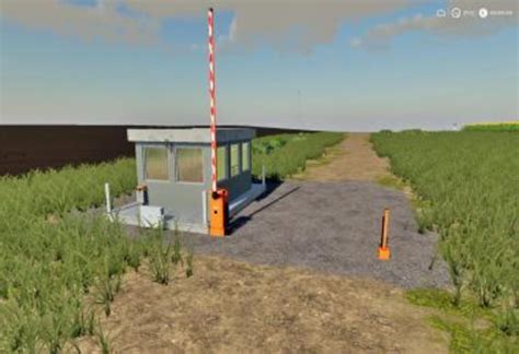 FS19 PLACEABLE SECURITY BOOTH WITH BARRIER v 1 0 Buildings Mod für