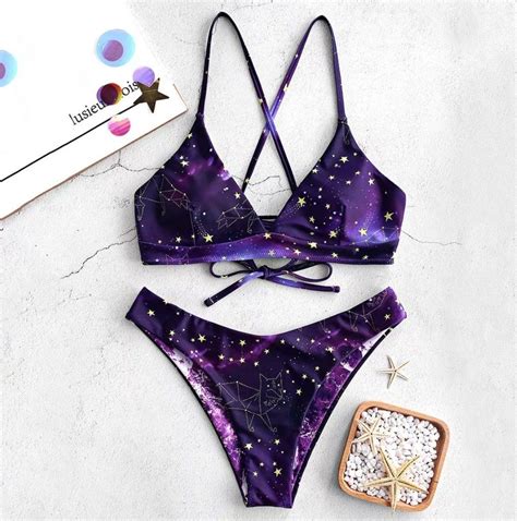 Galaxies And Tie Dye Reversible Bikini Set Zaful Bikinis Bikinis