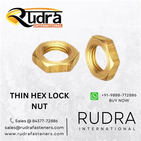 Broaching HEX THIN LOCK NUTS Brass Bronze Nominal Nut Diameter M20