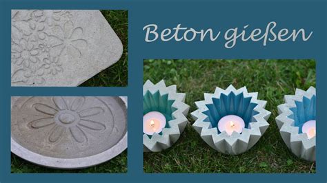 Beton gießen DIY Romantische Trittplatten zauberhafte