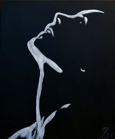 Woman silhouette painting. 46x38cm. | Silhouette painting, Small canvas ...