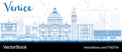 Outline Venice Skyline Silhouette Lizenzfreies Vektorbild