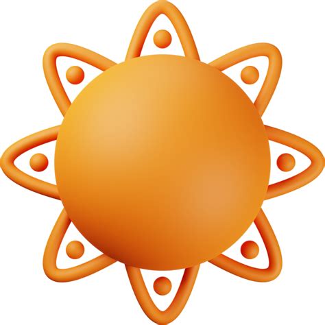 Orange Sun 3d Illustration 14019290 Png