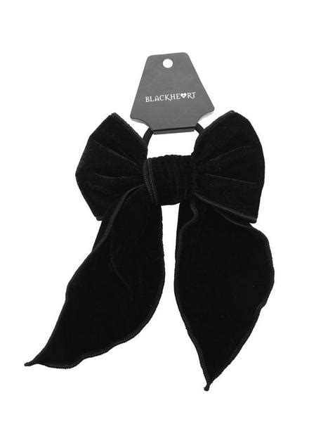 Blackheart Extra Large Black Velvet Bow Hair Tie Hot Topic