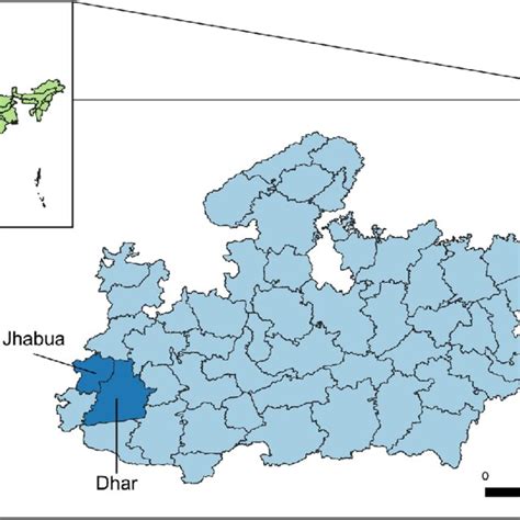 Map Of Madhya Pradesh Location Of The Intervention District Dhar And