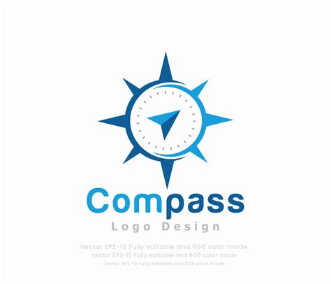 Compass Logo Design With A Blue Globe 20805748 Vector Art At Vecteezy