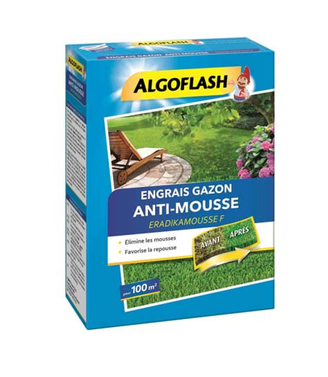 Algoflash Engrais Gazon Anti Mousse 3 Kg Gamm Vert