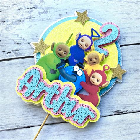 Teletubbies Themed Personalised Cake Topper Kids Cake Etsy