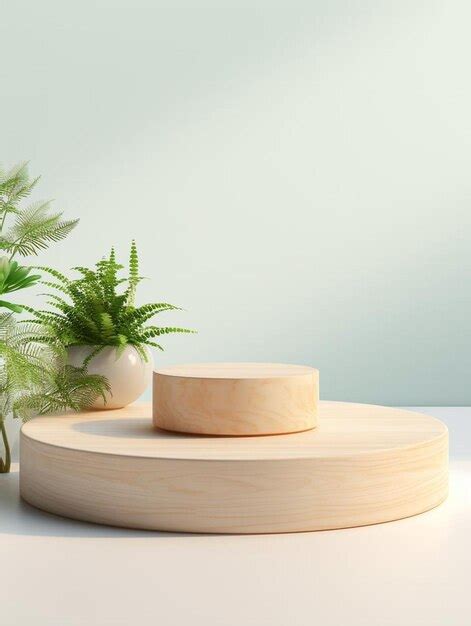 Premium Photo | A wooden table with plants and a plant on it