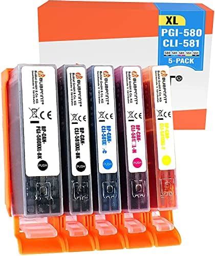 Bubprint 5 Cartuchos De Tinta Compatible Para Canon PGI 580 CLI 581 XL