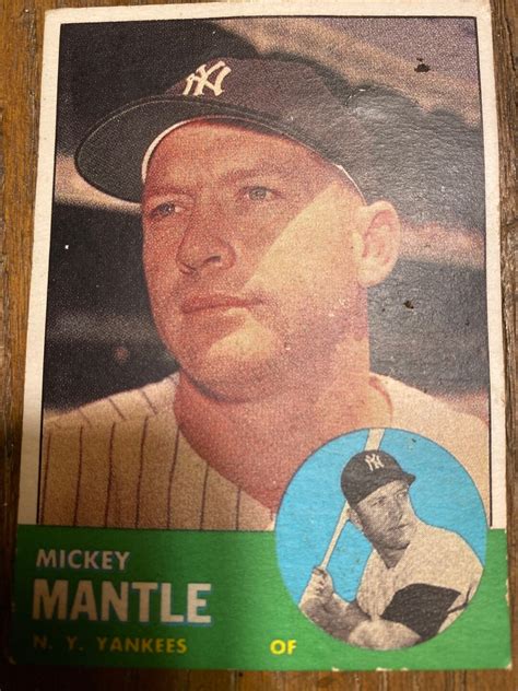 1963 Mickey Mantle Mantle All Star 200 Baseball Card Great Etsy