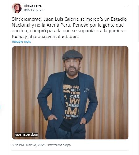 Juan Luis Guerra se merecía un Estadio Nacional el lamento de los