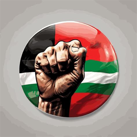 Premium Vector Free Palestine Poster Hand Fist With The Colors Of