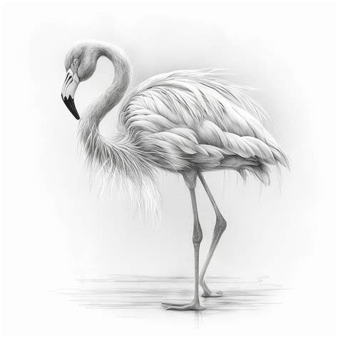 Flamingo Pencil Drawing