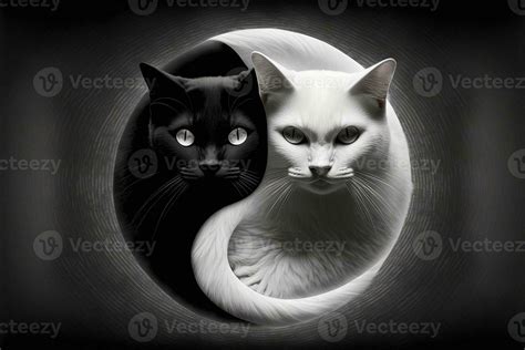 Yin Yang Cat Made Cute Black And White Cats In Yinyang Shape