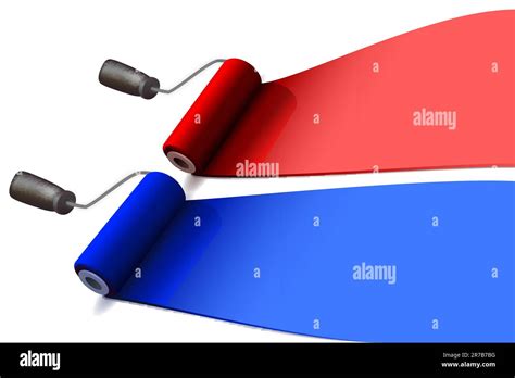 Illustration Of Colorful Paint Rollers On White Background Stock Vector