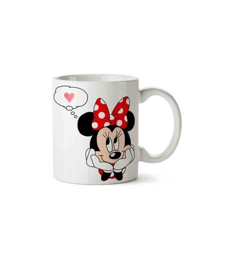 Minnie Mouse Kalp Porselen Kupa Bardak