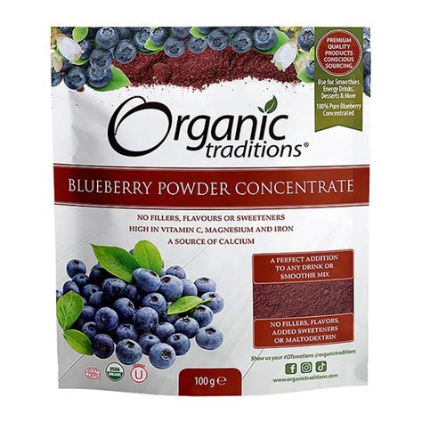 Blueberry Powder In 100g From Organic Traditions