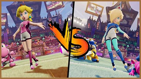 Mario Strikers Battle League Team Peach Vs Team Rosalina Hard CPU