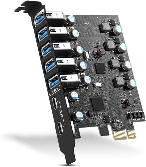 PCI E a USB 30 de 7 puertos 2X USB C 5X USB A tarjeta de expansión