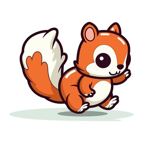 Premium Vector Squirrel Cartoon Character Vector Illustration Of A