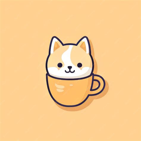 Premium Ai Image Cute Kawaii Dog In Coffee Cup Vector Illustration