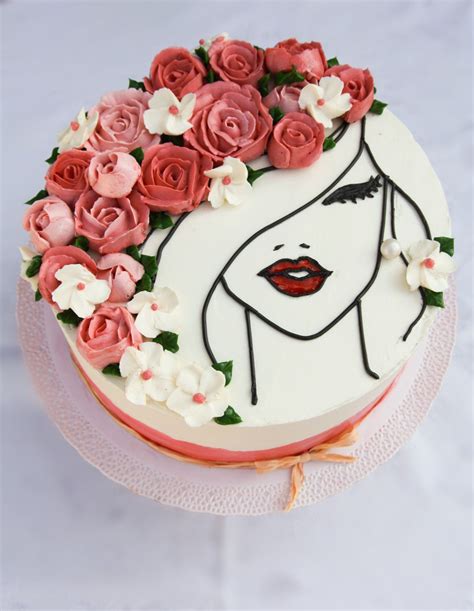 Flower Lady Cake Buttercream Cake Designs Cake Designs Birthday