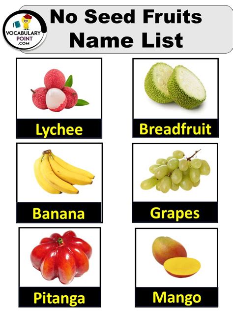 No Seed Fruits Name List With Their Benefits In 2023 Fruits Name List Fruit Names Fruit