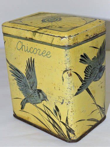 Boite Ancienne En Metal Lithographie Marqu E Chicoree D Cor Doiseaux