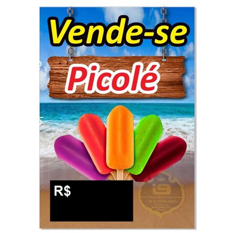 Banner PRONTO Vende se Picolé 50x35 ENVIO IMEDIATO Shopee Brasil