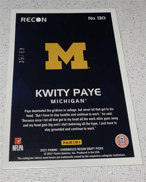 Panini Chronicles Draft Picks Recon Cracked Ice Kwity Paye