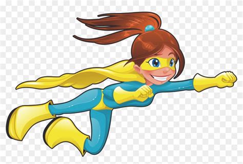 Superhero Cartoon Character Illustration Superhero Flying Cartoon