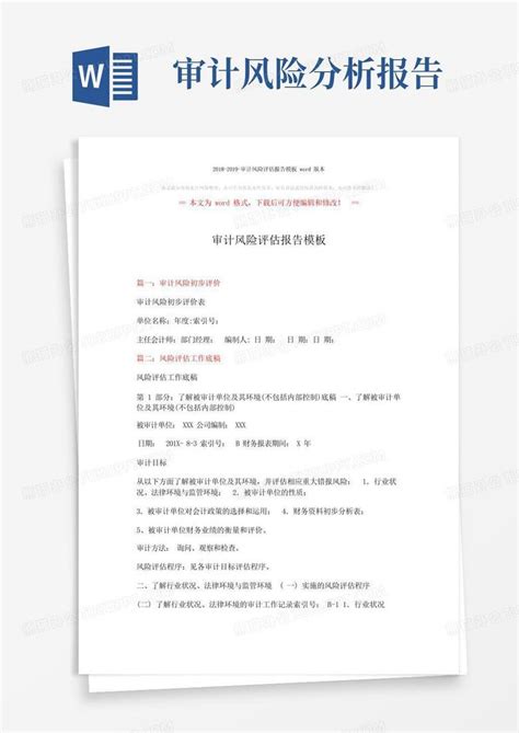 2018 2019 审计风险评估报告版本9页word模板下载编号lwmoewpg熊猫办公