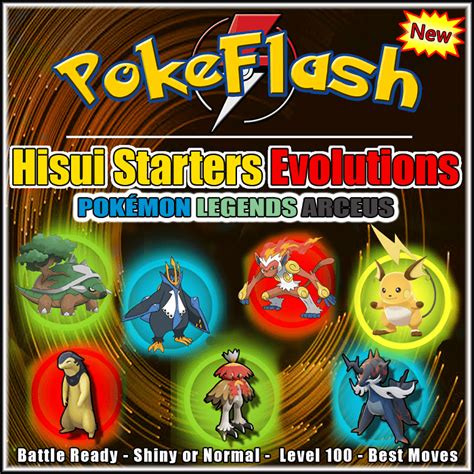 Hisui Starters Evolutions - Legends Arceus - PokeFlash