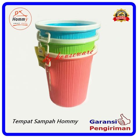 Jual Tempat Sampah Bulat Dengan Penahan Plastik 13 Liter Hommy Omega