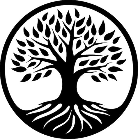 Premium Vector Tree Of Life Black And White Vector Illustration