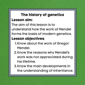 The History Of Genetics GCSE By CMGs Science Lessons TPT