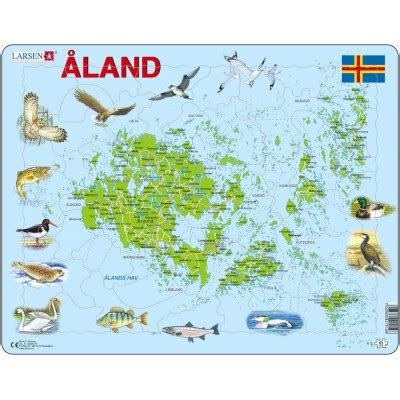 Rahmenpuzzle Âland Inseln Larsen A12 SE 61 Teile Puzzle Weltkarten