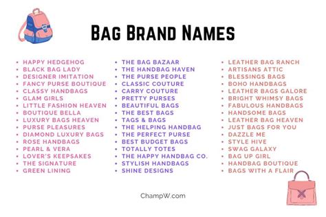 Bag Brand Names That Are Cool And Creative