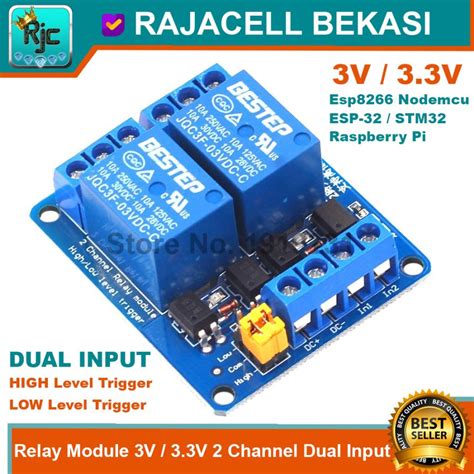 Jual Relay Module V V Channel Dual Input High Low Trigger For