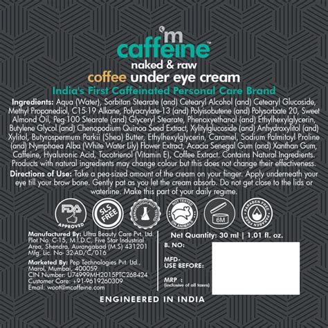 MCaffeine Naked Raw Coffee Under Eye Cream Nazmim