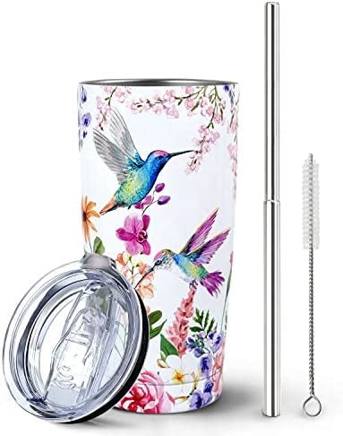 Amazon Paqoygl Hummingbird Tumbler With Lid And Straw Floral