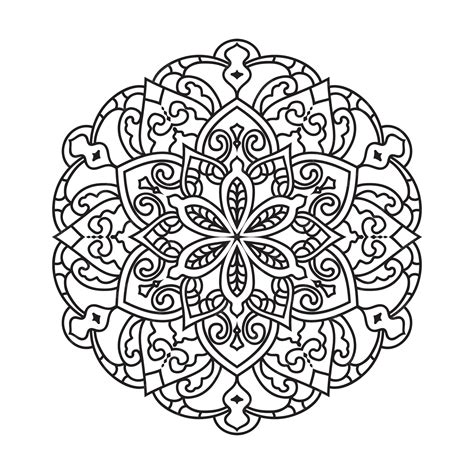 Desenho De Mandala Para Adultos Para Colorir Vetor Premium