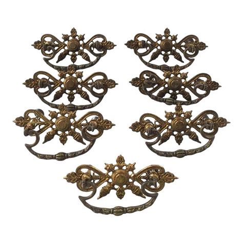 Vintage Brass Drawer Pulls Set Of 7 Drawer Pulls Brass Drawer Pulls Drawers