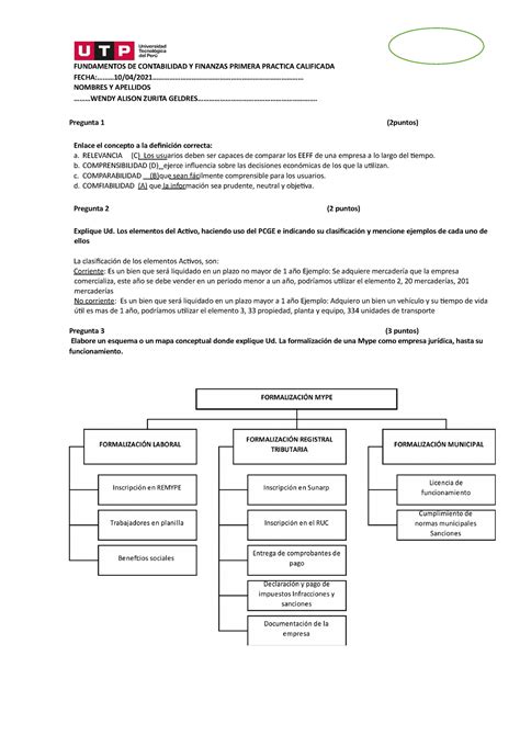 Ra Practica Calificada De Fundamentos De Contabilidad Y Finanzas Pdf