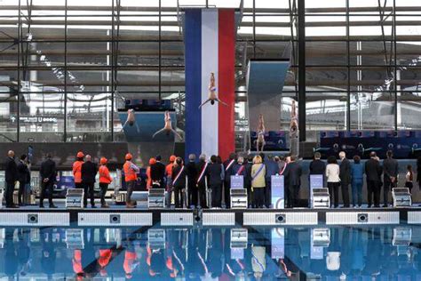 Macron Inaugurates The Olympic Aquatic Centre Saint Denis Ile De