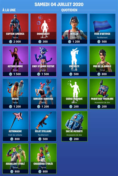 Boutique Fortnite 4 Juillet 2020 Avec Captain America Breakflip