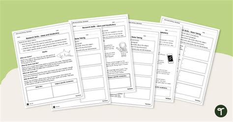 Research Skills Note Taking Teach Starter