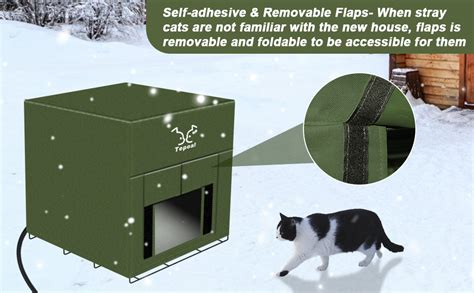 Large Heated Cat House For Outdoor Cats In Winter Tepoal Weatherproof