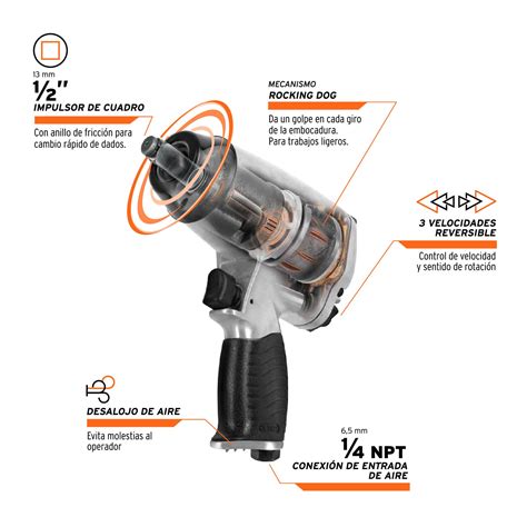 Kit de LLave Neumática de Impacto Truper 19372 1 2 Distribuidor